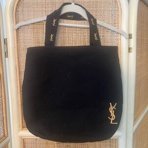 YSL Canvas Tote Bag in Black